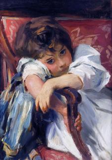 萨金特油画作品: 小女孩肖像油画高清下载