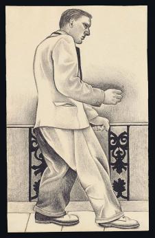 弗洛伊德素描作品: 站立的男子