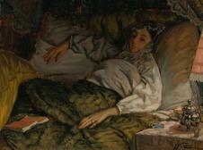詹姆斯·蒂索作品: 躺卧的女士 A Reclining Lady