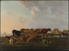 阿尔伯特·库普作品: 牛群油画欣赏