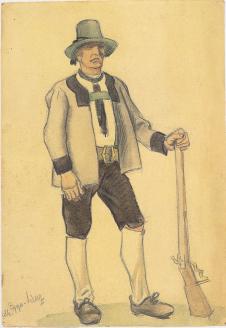 阿尔宾·艾格·利恩茨  穿着传统服装的农民