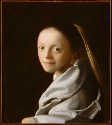维米尔作品: 年轻女子肖像 - portrait of a young wom