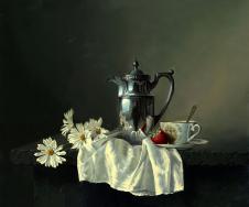 阿列克谢安东诺夫油画作品: 超写实静物油画之金属器皿油画欣赏 B