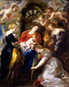 鲁本斯油画作品: 圣凯瑟琳的加冕