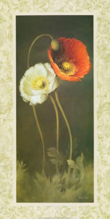 柔美的两联花卉画: 罂粟花油画欣赏