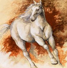 欧式两联画: 奔跑的马装饰画下载  A