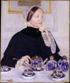 卡萨特作品: 茶几旁的女士 Lady at the Tea Table