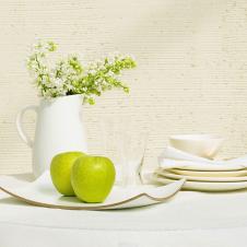 餐厅无框画素材: 青苹果与餐具和绣球花 C