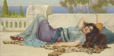 格维得作品:  躺着的美女油画欣赏 唯美人物油画