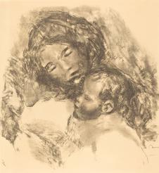 雷诺阿素描作品: 母爱 Maternity