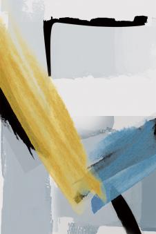 现代简约金箔抽象画: 金色蔚蓝系列 C
