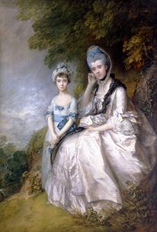 庚斯博罗作品: 苏塞克斯郡的赫斯特子爵夫人和她的女儿芭芭拉