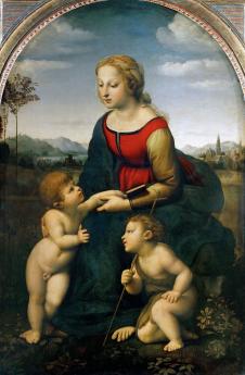 拉斐尔作品:圣母子和圣约翰