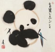 韩美林 熊猫国画高清下载 02