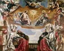 鲁本斯油画作品 :文森佑扎加和他的家人朝拜的三位神