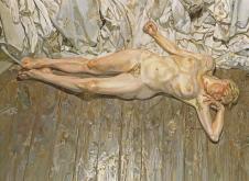 卢西安弗洛伊德作品 躺在地板上的裸女  高清大图欣赏