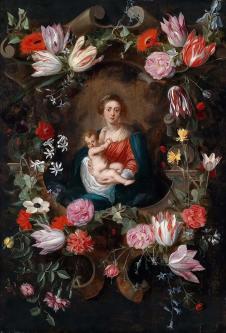 小勃鲁盖尔作品: 圣母子和花环