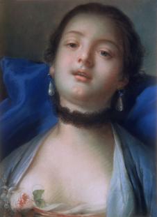 布歇作品: 一个女人的肖像油画欣赏