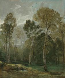 康斯太勃尔作品: 小树林 风景油画图片素材下载